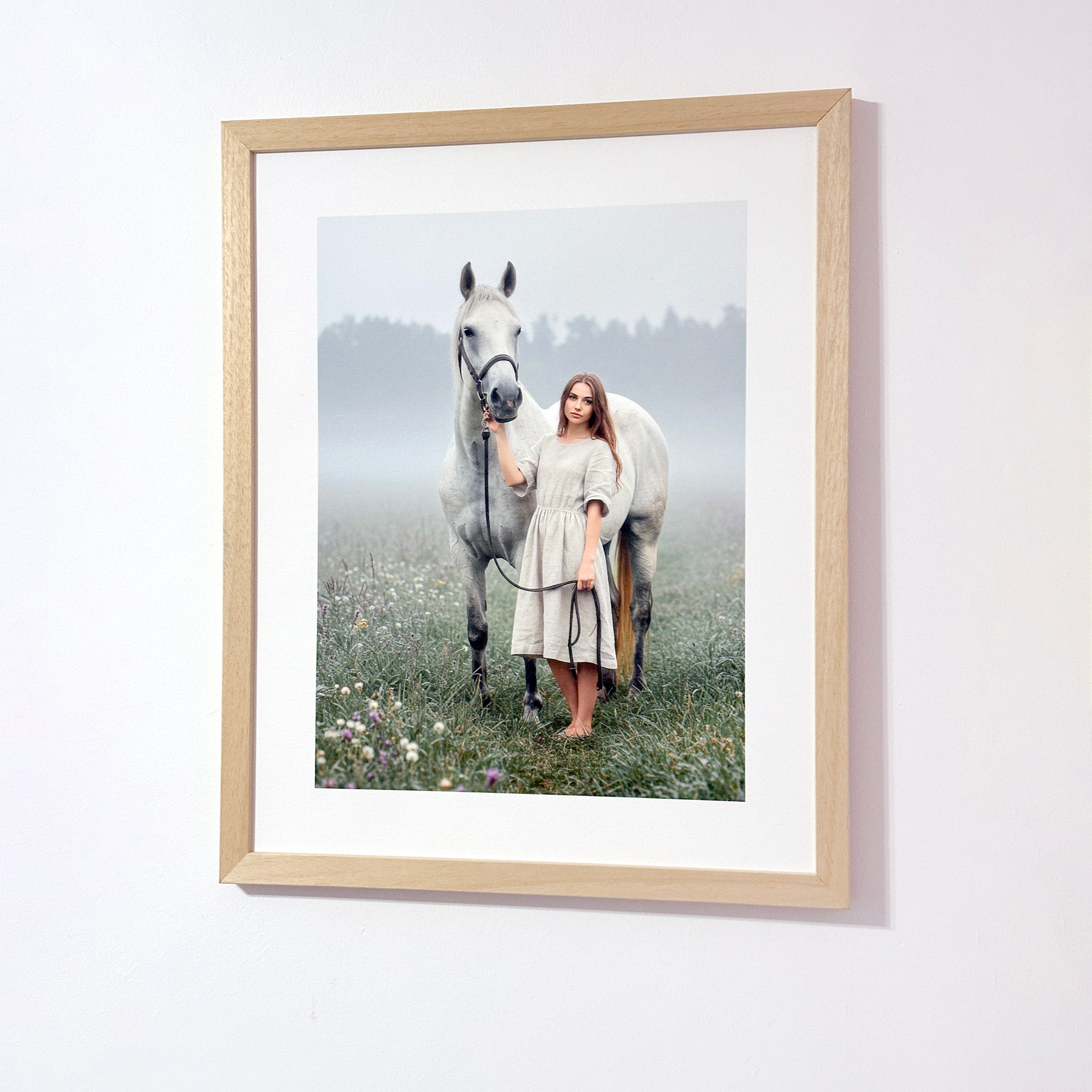 Magnetic Wooden Framed Print – No-Drill Wall Art (Oak & Black)