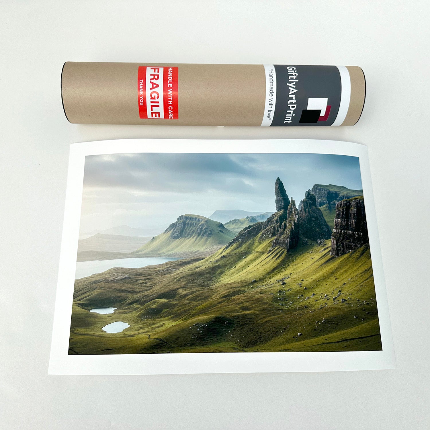 Museum-quality landscape photo print on Hahnemühle paper with Giftly Art Print branded tube packaging – shipped from Maidstone, UK