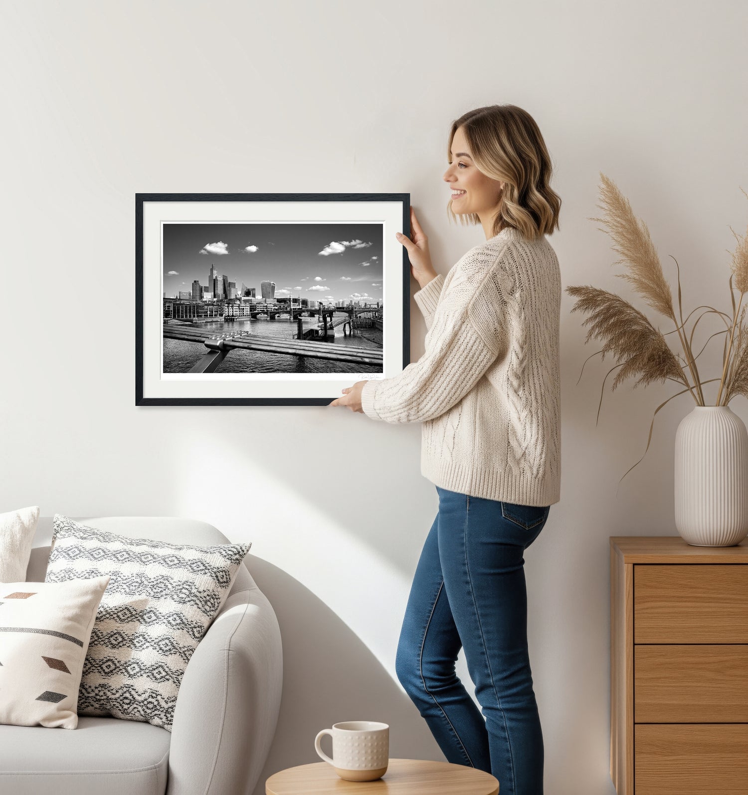 London skyline fine art photography featuring Millennium Bridge and St Paul&