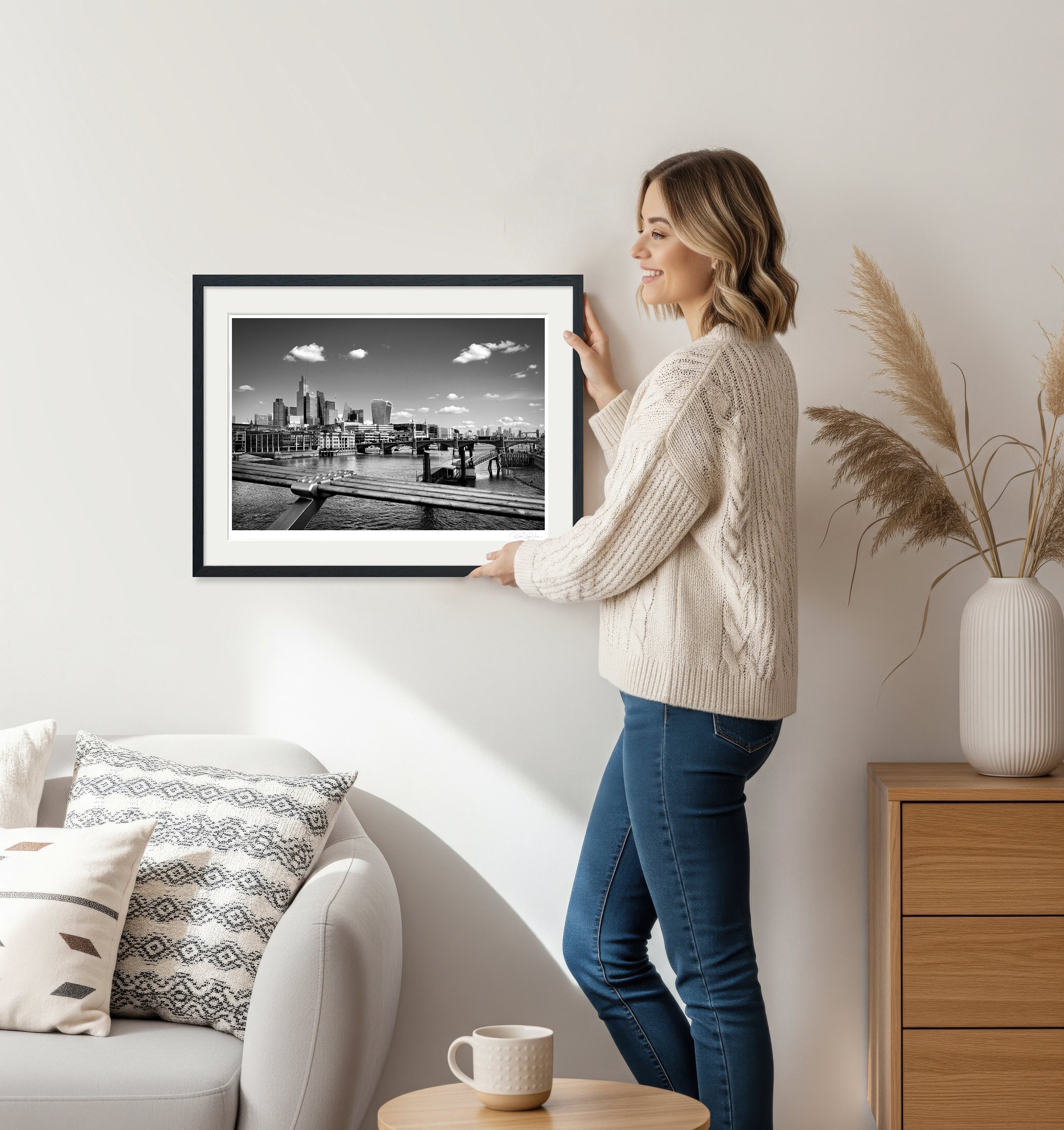 London skyline fine art photography featuring Millennium Bridge and St Paul&