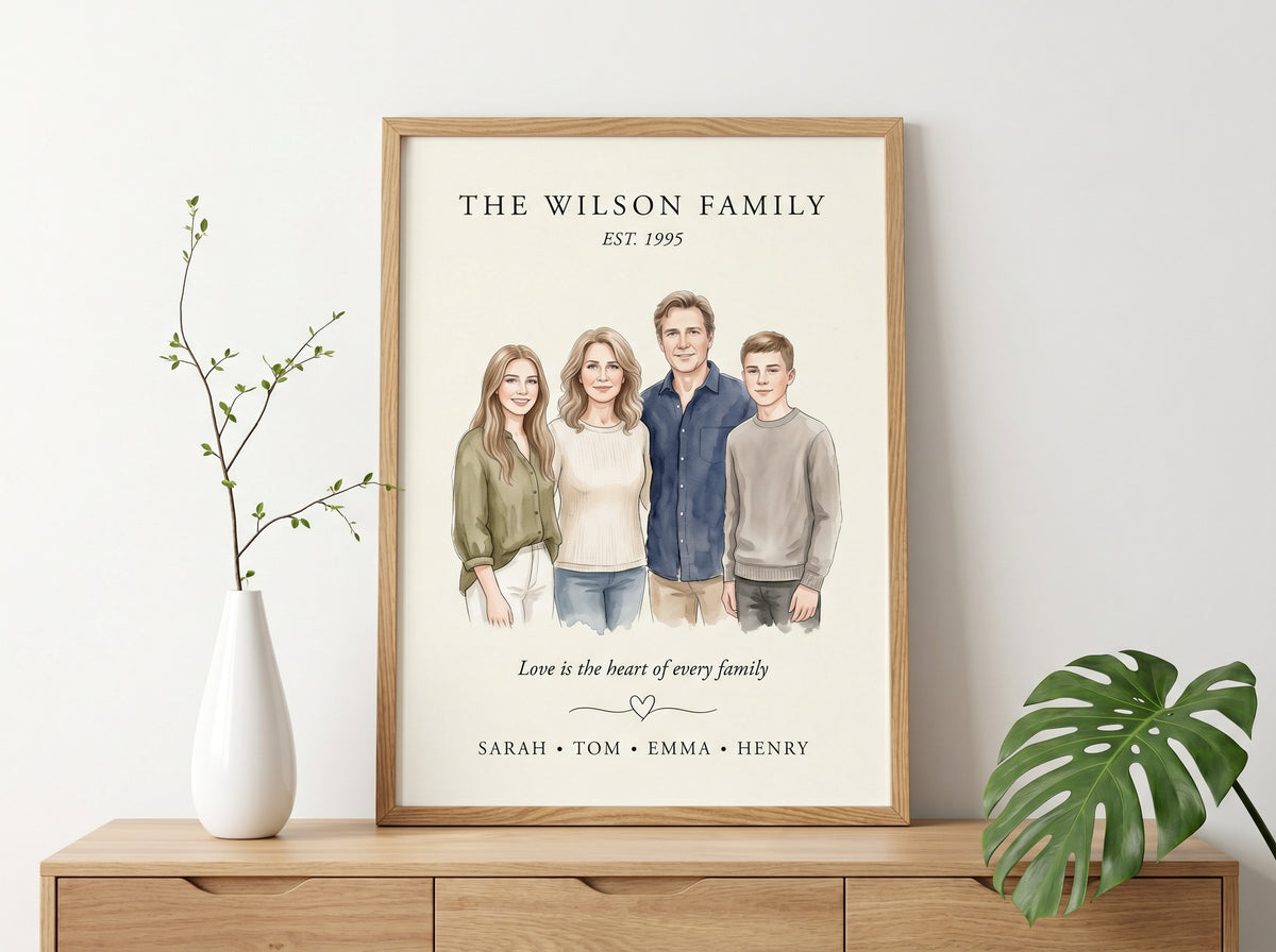 Watercolour Family Portrait