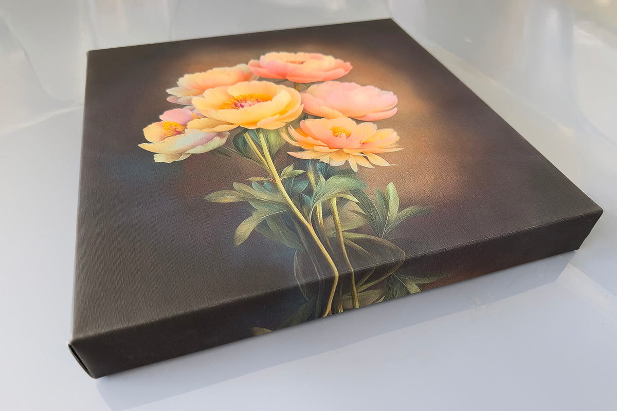 Gallery-wrapped, edge to edge.