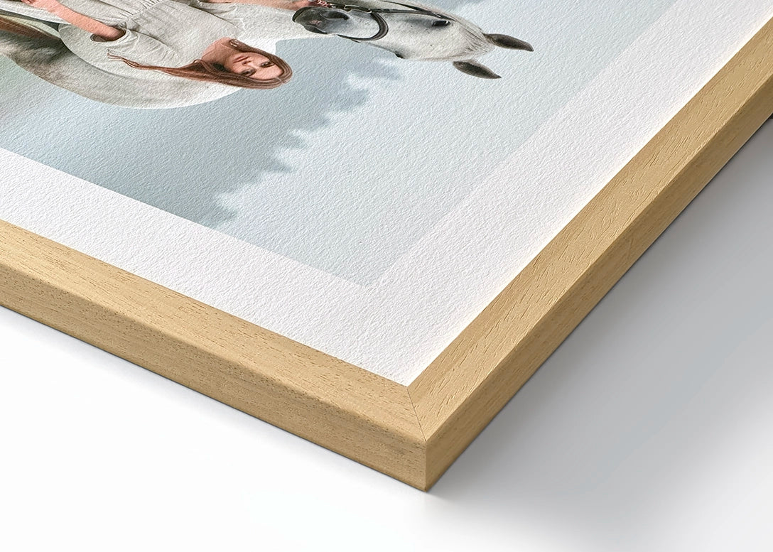 Magnetic Wooden Framed Print – No-Drill Wall Art (Oak &amp; Black)