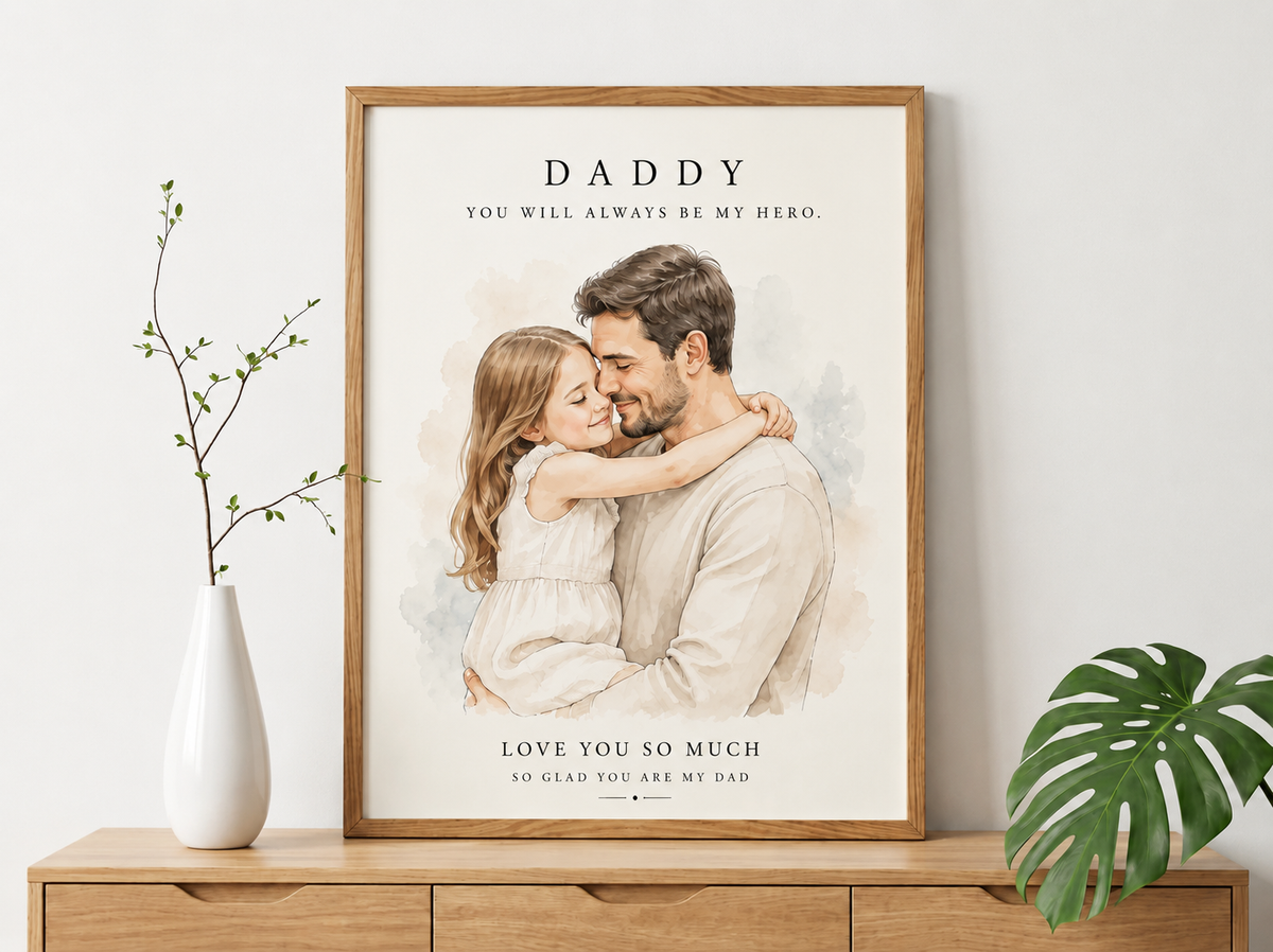 Watercolour Dad Portrait