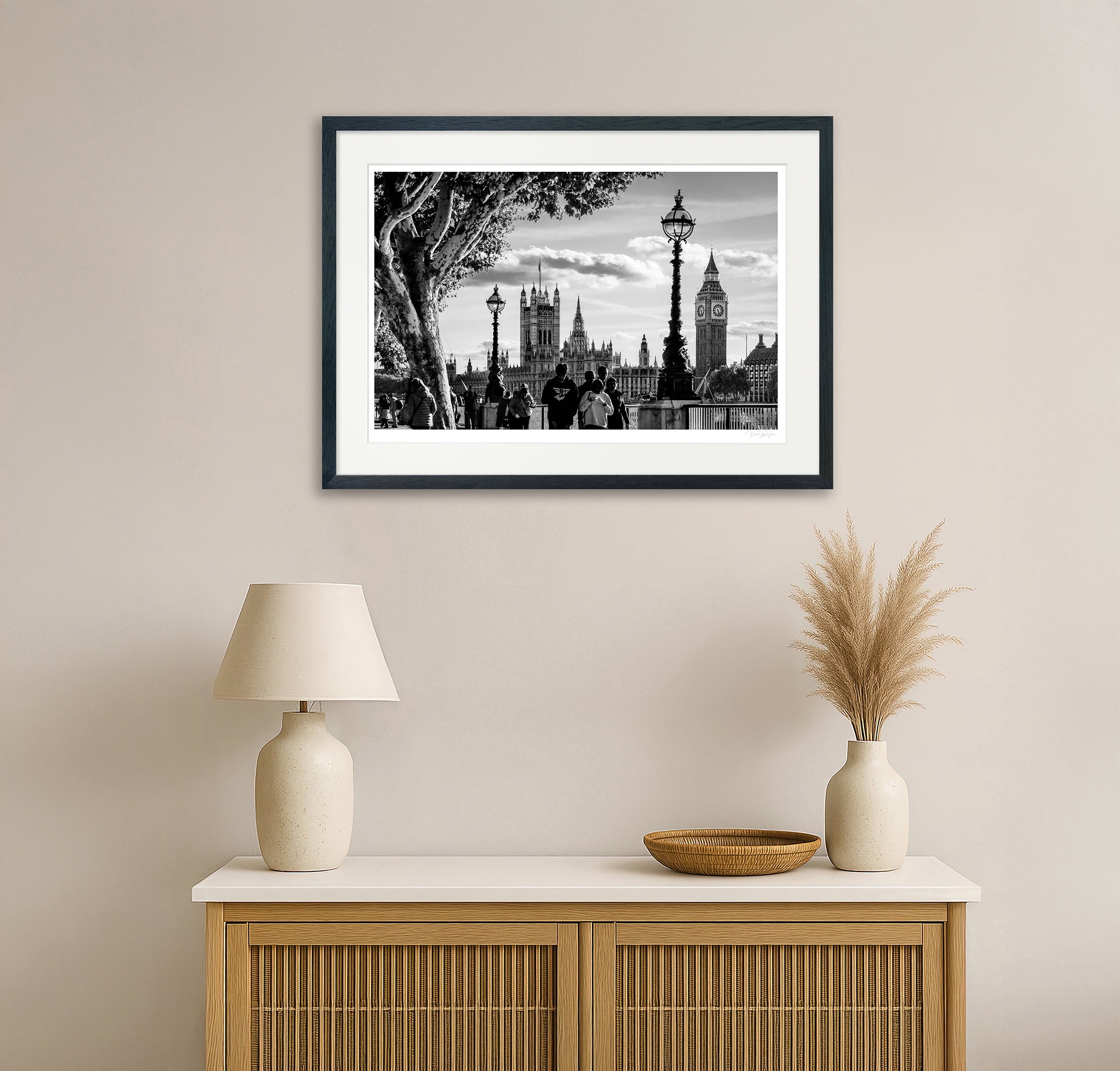 Framed black and white art print of London&