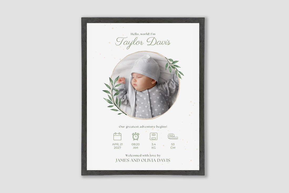 Personalised Newborn Collage Print – Custom Baby Photo Artwork