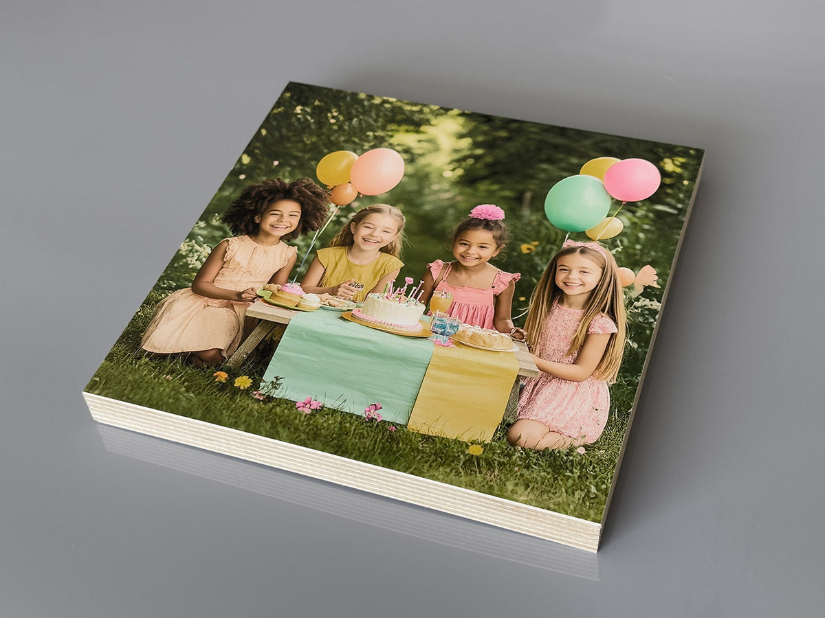 Plywood Desk Block – Personalised Wooden Photo Display