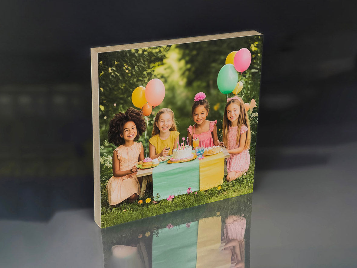 Plywood Desk Block – Personalised Wooden Photo Display