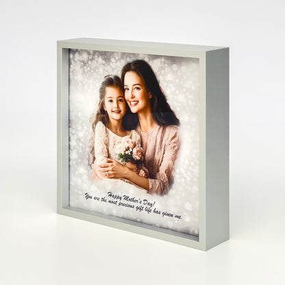 Personalised Aluminium Desk Frame – Custom Photo Gift, Modern Metal Block