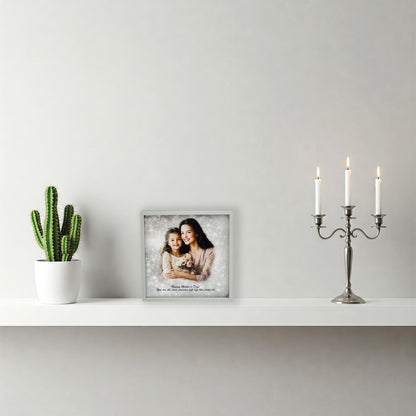 Personalised Aluminium Desk Frame – Custom Photo Gift, Modern Metal Block